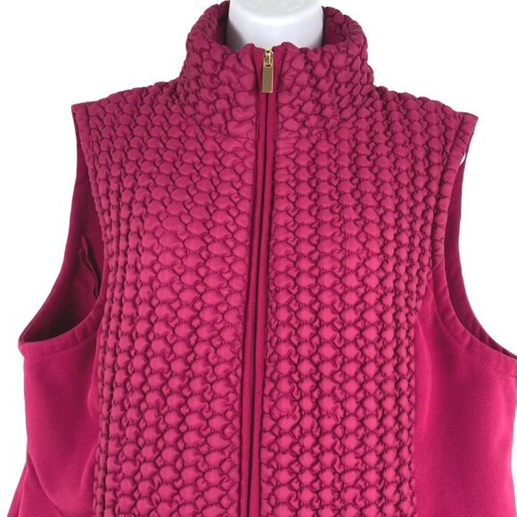 Susan Graver Vest Women's XL Textured Full Zip Pockets Polyester CJ-1233 - Picture 3 of 8